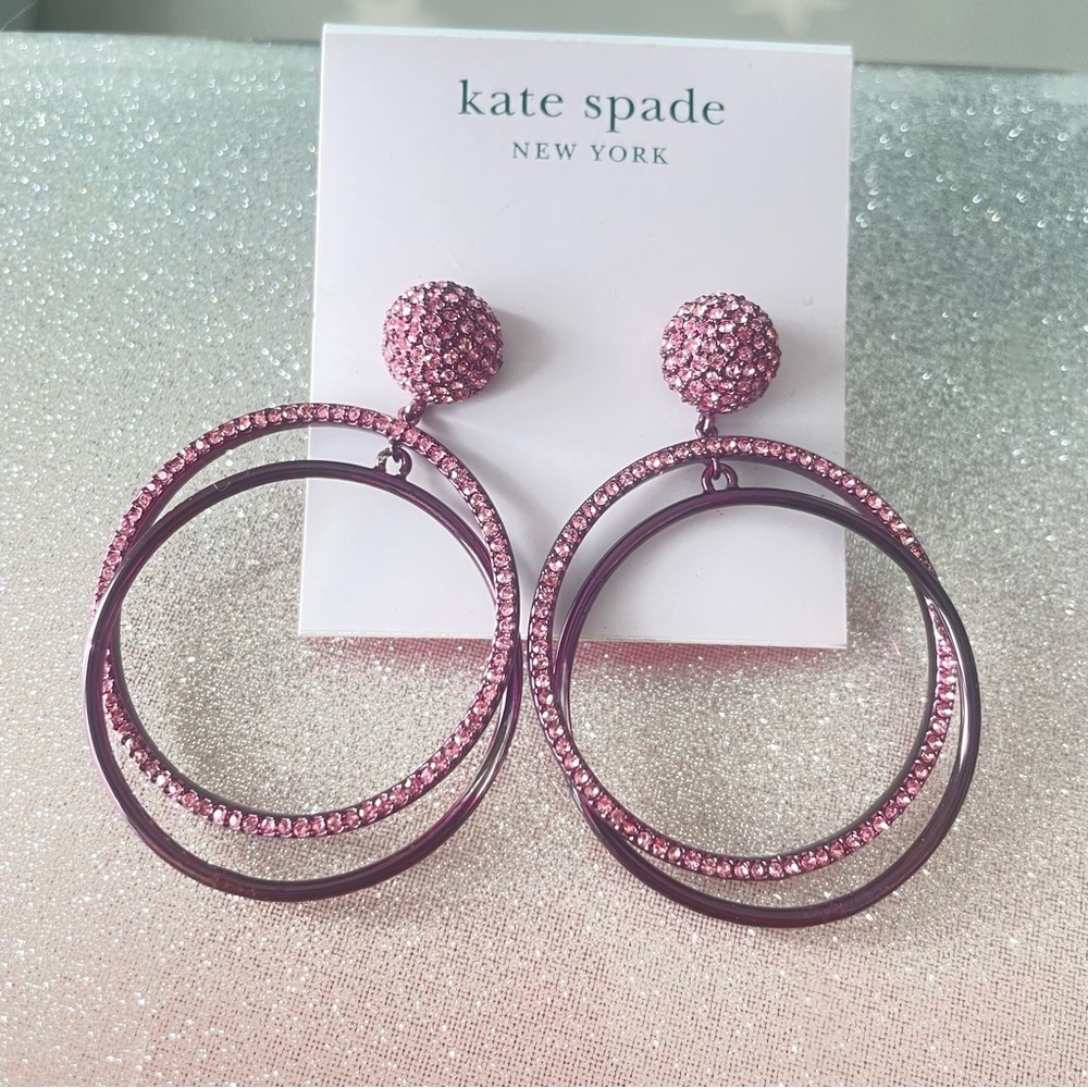 Kate Spade Pink Double Hoop Earrings NWT